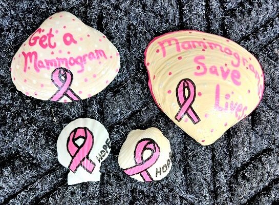 Breast Cancer Awareness Hand-Painted Seashell Designs