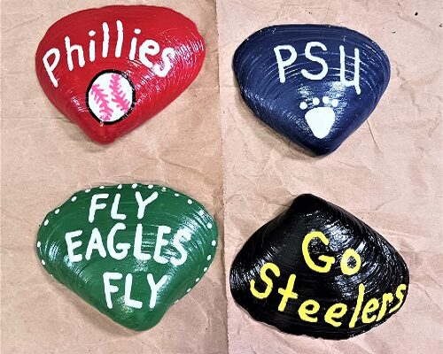 Hand Painted Athletic Sports Team Seashell Designs