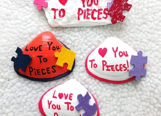 Valentine’s Day Painted Shells Kid’s Greeting Cards