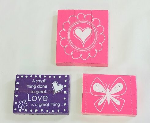 Tumbling Tower Blocks Valentine’s Day Decor Accents