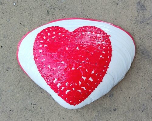 Decoupage Valentine’s Day Heart Seashell Decorations