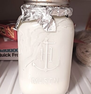 Mason Jar Vanilla Ice Cream Made with 4 Ingredients