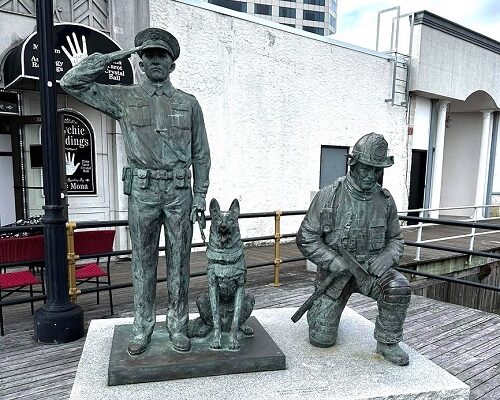 9-11 Tribute Memorial Statues on Atlantic City Boardwalk