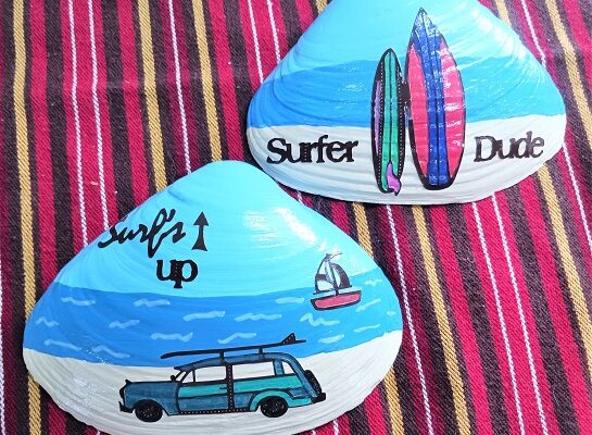 Painted and Vinyl Decals Beach Themed Clam Shells Seashells