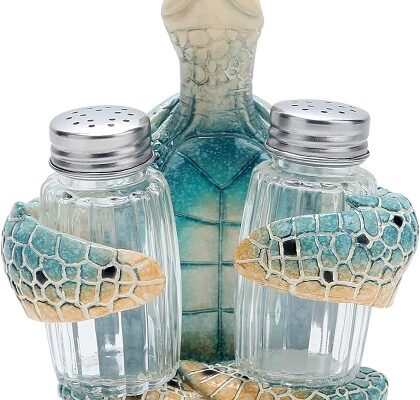 Ceramic Sea Turtle with Salt and Pepper Shakers