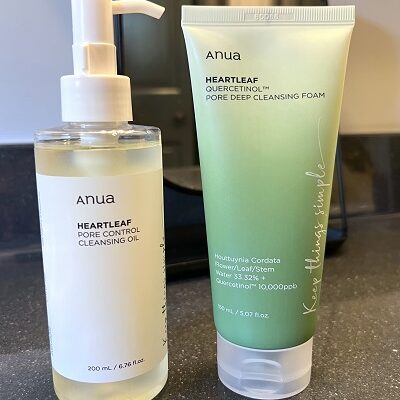 ANUA Heartleaf Pore Control Cleansing Oil and Heartleaf Quercetinol Pore Deep Cleansing Foam