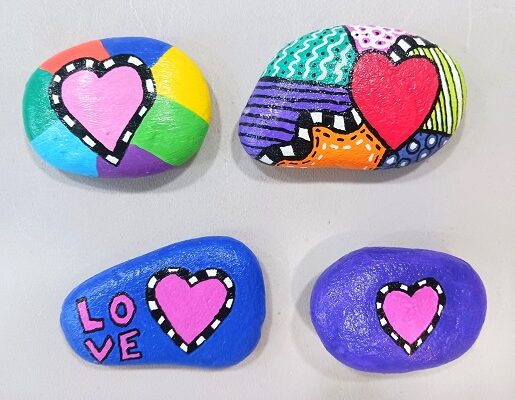 Hand Painted Valentine’s Day Kindness Rocks