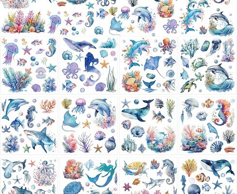 Sea and Ocean Animals Rub-on Transfers Decals for Crafts