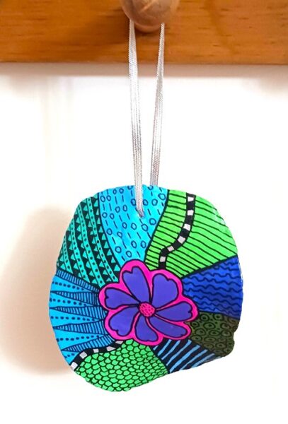 Hand Painted Capiz Shell Zentangle Design Suncatchers