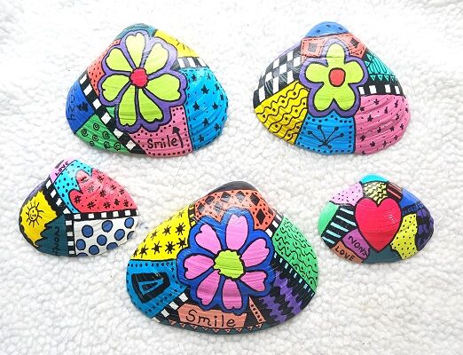 Hand Painted Zentangle Kindness Rocks and Seashells