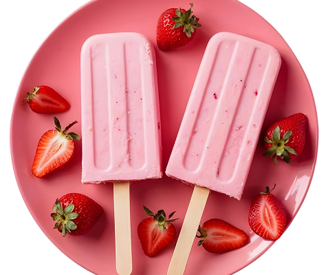 Homemade Creamy Strawberry Popsicles Recipe