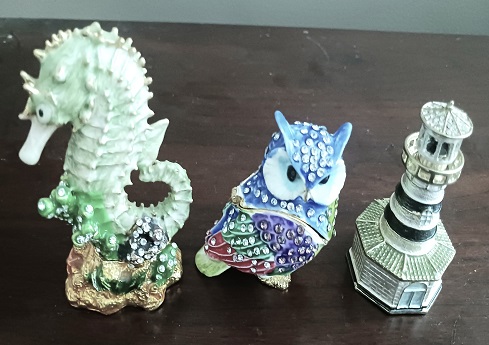 Coastal Beach Enameled Trinket Boxes