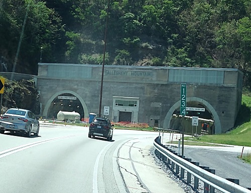 Driving Through the Allegheny Mountain Tunnel in Pennsylvania