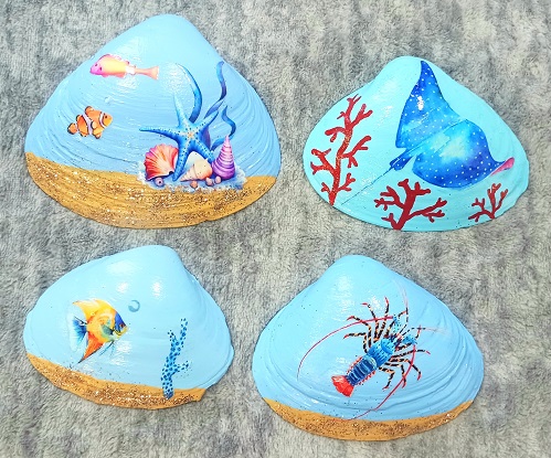 Sea Life Marine Animals Beach Ocean Rub-On Transfers for Crafts