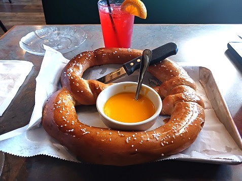 Soft Pretzels with a Melted Cheese Dip