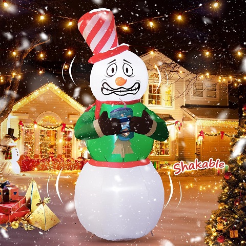Elegear Christmas Outdoor Shivering Snowman Inflatable Decoration
