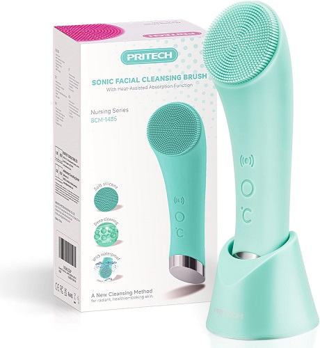 Silicone Facial Cleansing Brush with Heated Massage