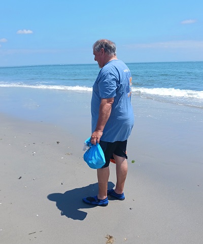 Collecting Seashells in North Wildwood, New Jersey