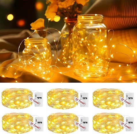 Fairy Lights with Timer for Mason Jars and Craft Projects