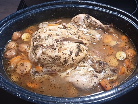 Roasted Whole Chicken with Carrots and Potatoes