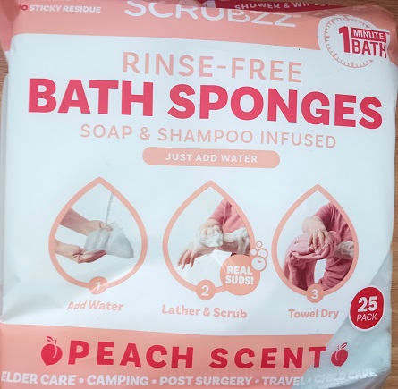 Scrubzz Rinse-Free Soap and Shampoo Infused Bath Sponges