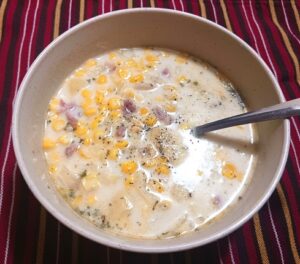 Amish Ham Corn Chowder Recipe Made in a Slow Cooker