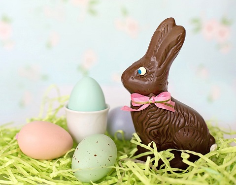 Chocolate Easter Bunny and Easter Eggs