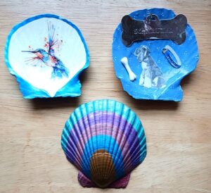 Hand Painted Large Scallop Shells Seashell Designs