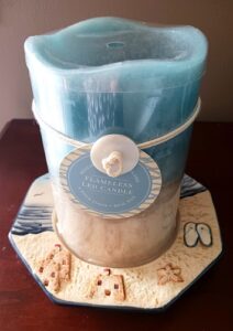 Coastal Beach Flameless Candle and Holder