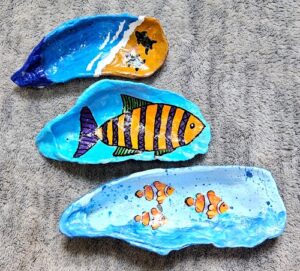 Beach Ocean Theme Painted Oyster Shells Table Party Decor