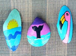 Summer Vacation Beach Theme Painted Seashells